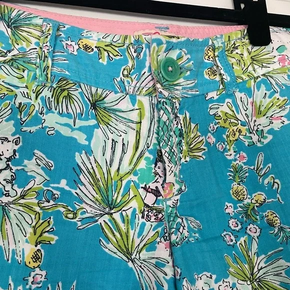 Lilly Pulitzer Vintage Originals Blue Jungle Chinos, Size 2 - Picture 5 of 8